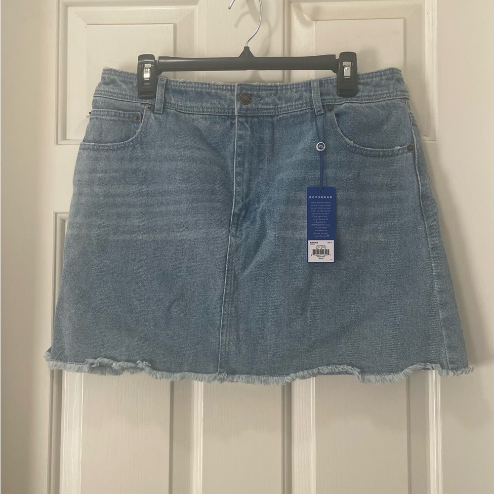 NWT POPSUGAR Light Blue Denim Mini Skirt size 16